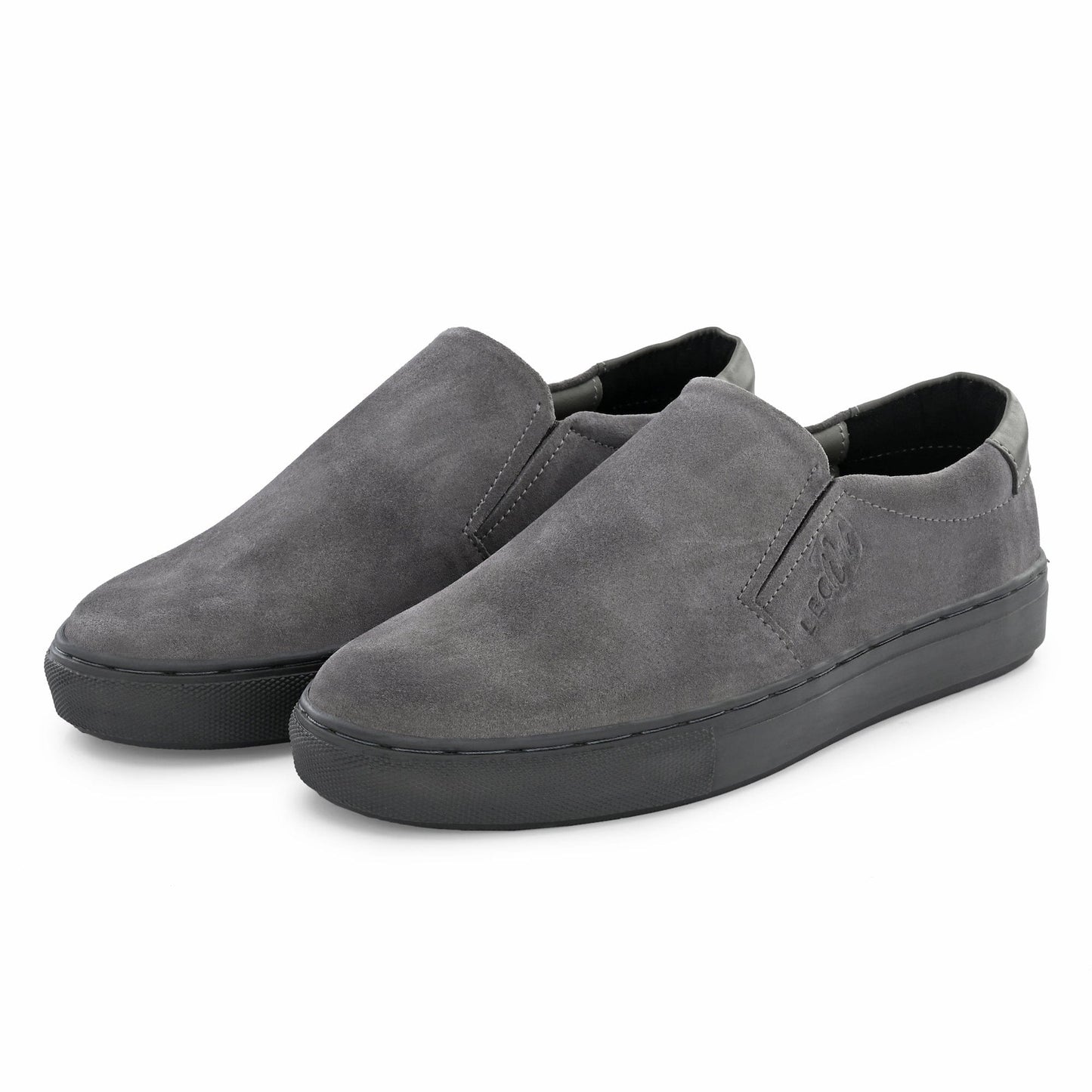 Legwork Slip On Grey Italian Suede Leather Shoes