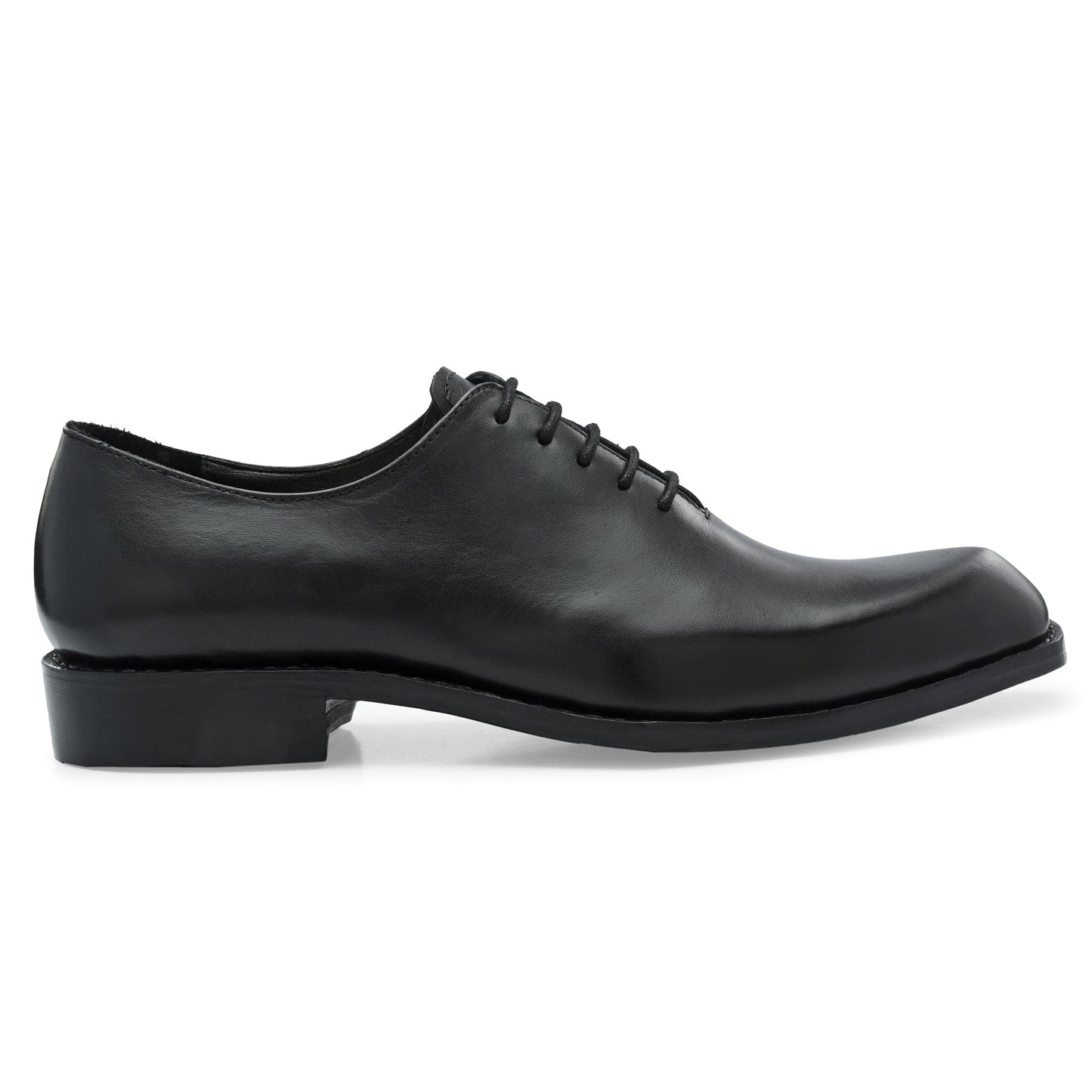 Edge Oxford Diamond Shaped Black Italian Leather Dress Shoes Reverse Goodyear Welted