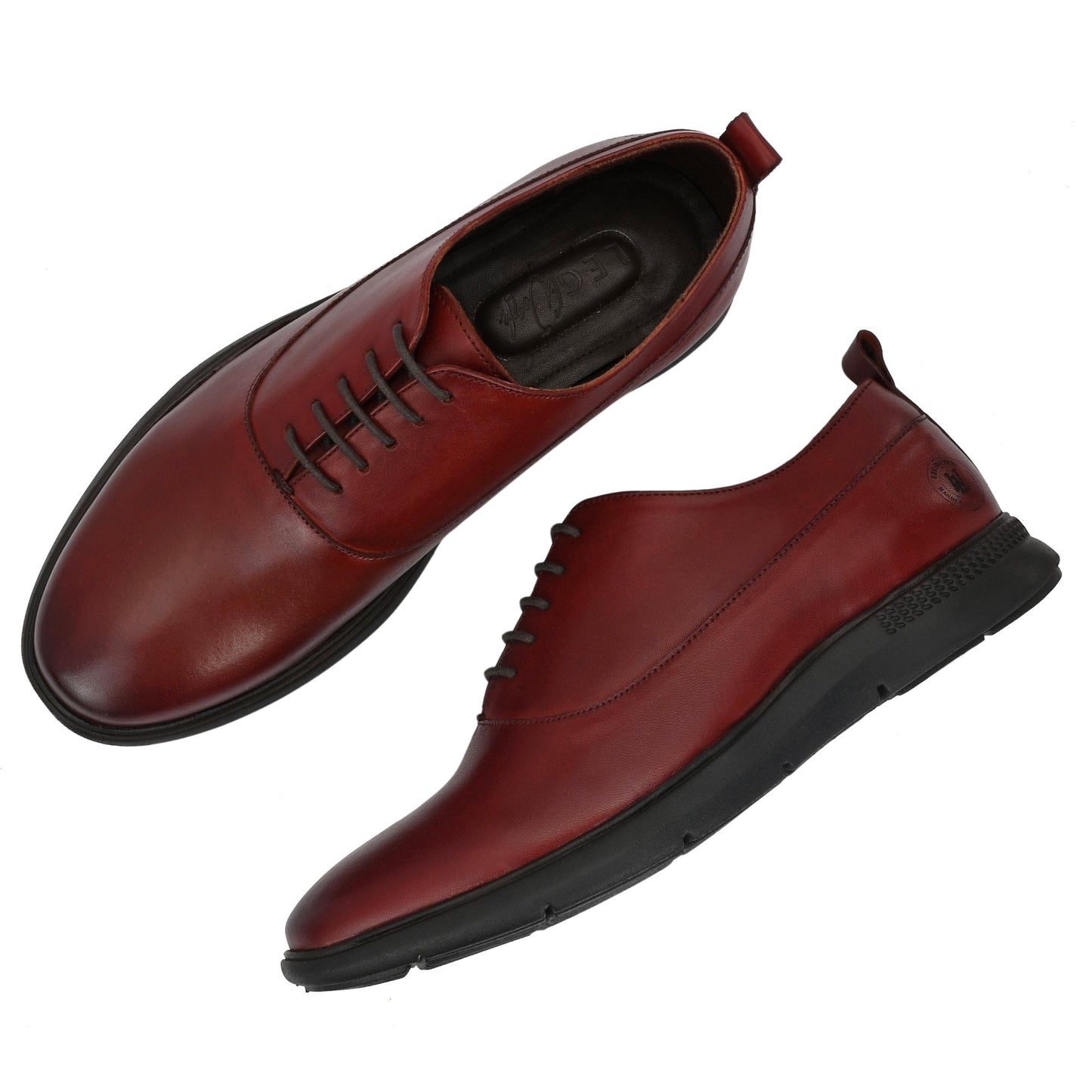 Legwork Crossover Cognac Red Italian Leather Shoes