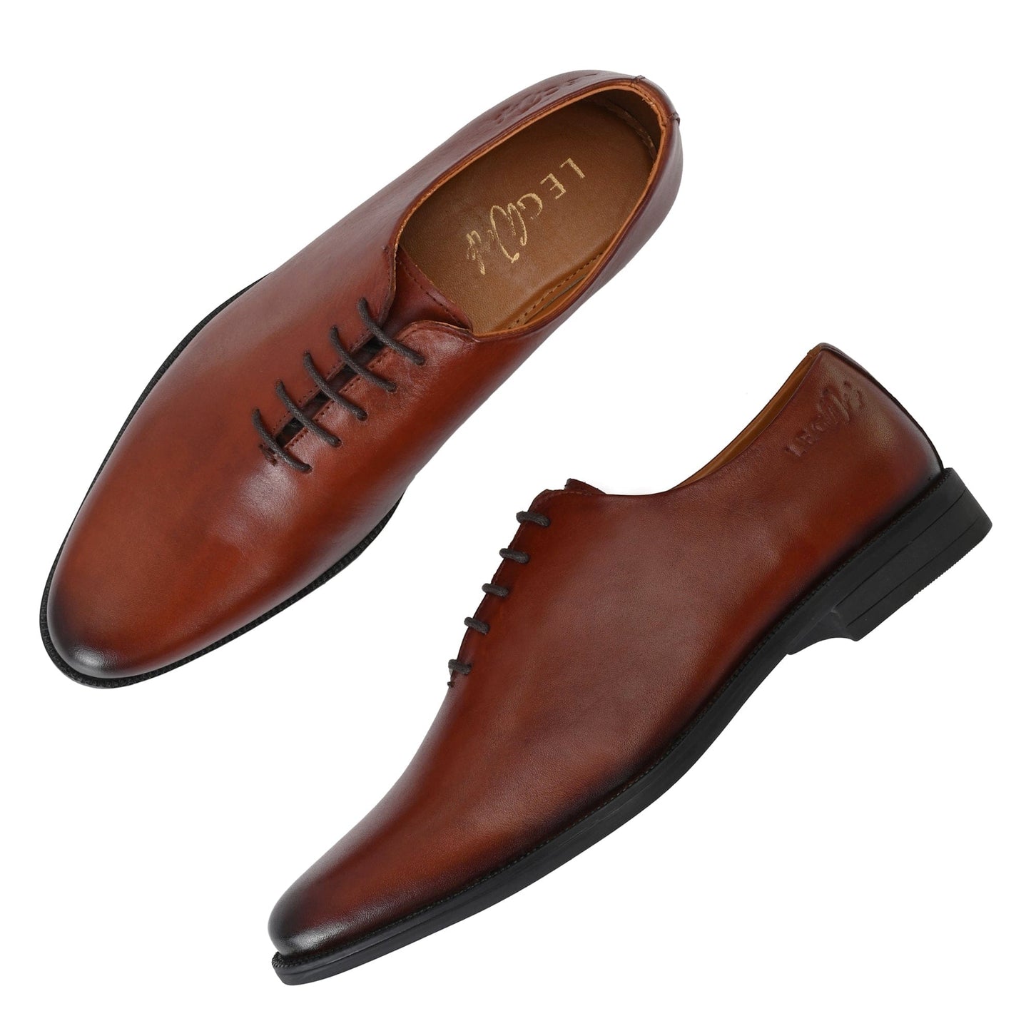 LEGWORK WHOLECUT BRITISH TAN CALF ITALIAN LEATHER DRESS SHOE