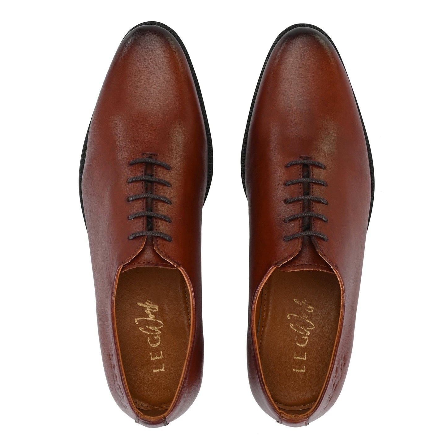 LEGWORK WHOLECUT BRITISH TAN CALF ITALIAN LEATHER DRESS SHOE