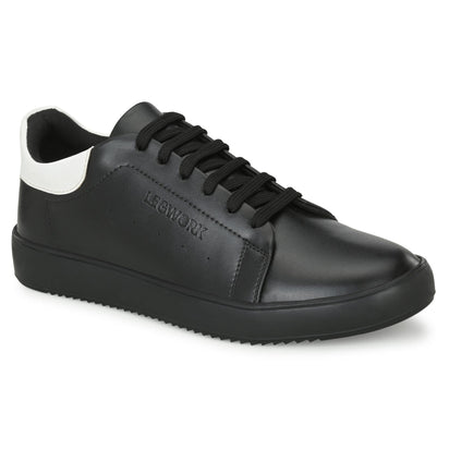 Cheap black clearance leather trainers