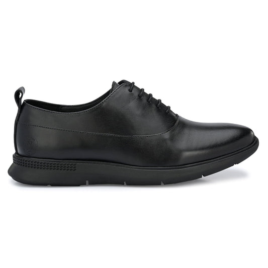 Legwork Crossover Black Italian Leather Shoes