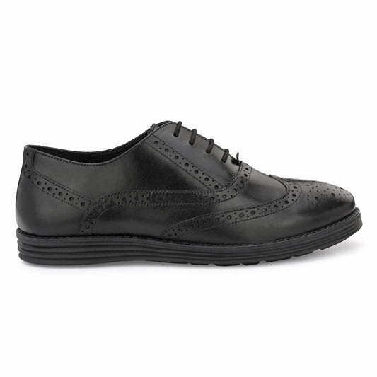 Legwork Laser Brogue Oxford 2.0 Black Italian Leather Shoes